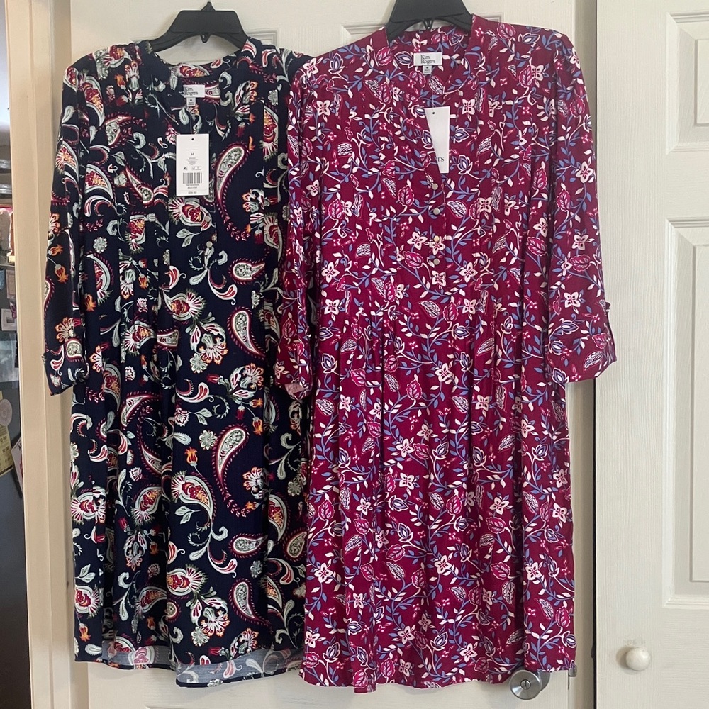 Kim Rogers Navy and Red Paisley Dress